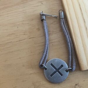 Silver and Tan Bracelet